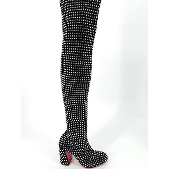 Christian Louboutin Jane Botta Alta Strass Boom Over the Knee Crystal Boot EU 37 - Picture 3 of 13
